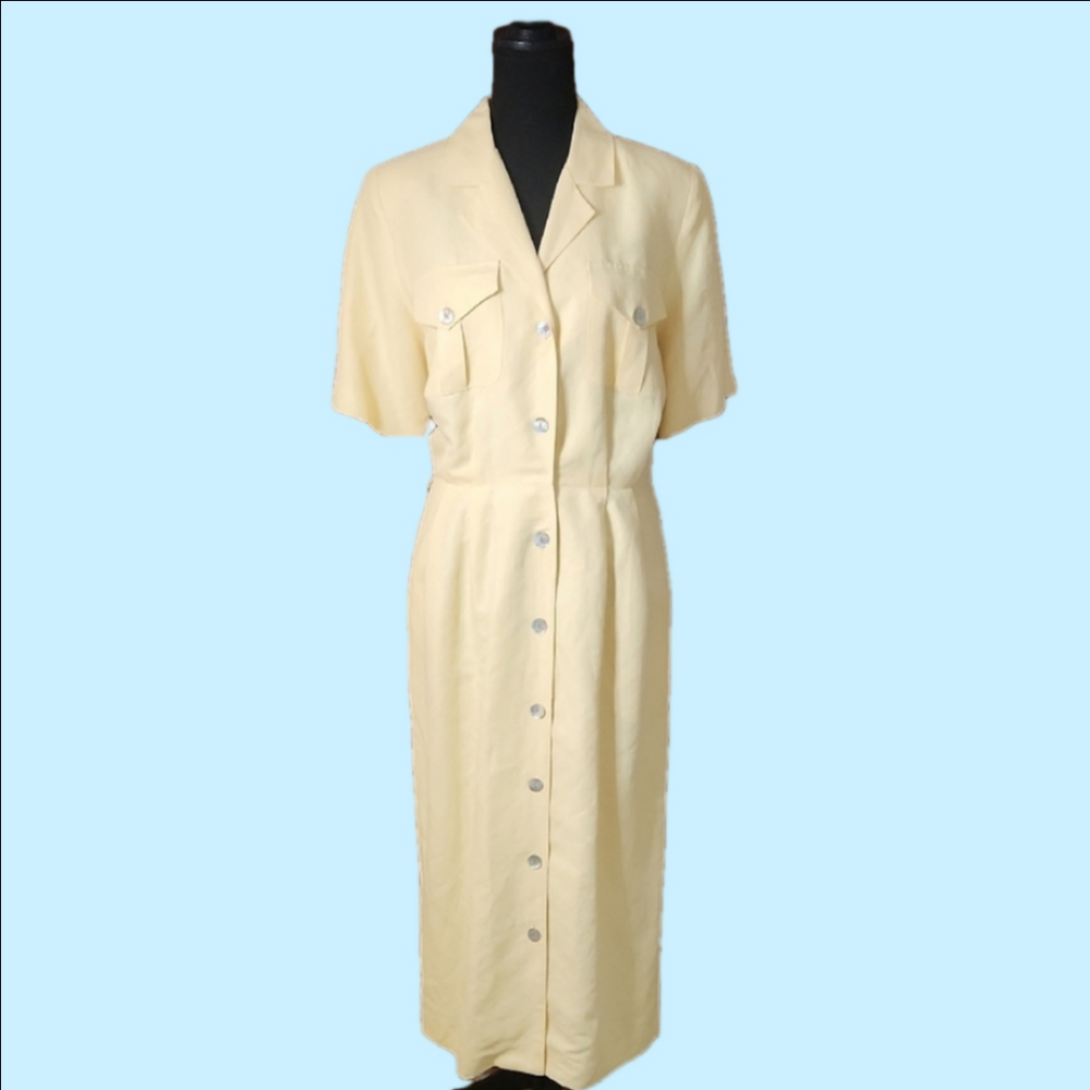 Brooks Brothers Vintage Yellow Button-Down Dress, size 12